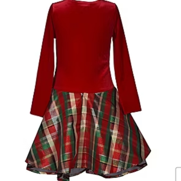CHRISTMAS DRESS girl ,BonniJean,holiday,Size8,red,green,gold, dress,mindco, - Picture 6 of 6